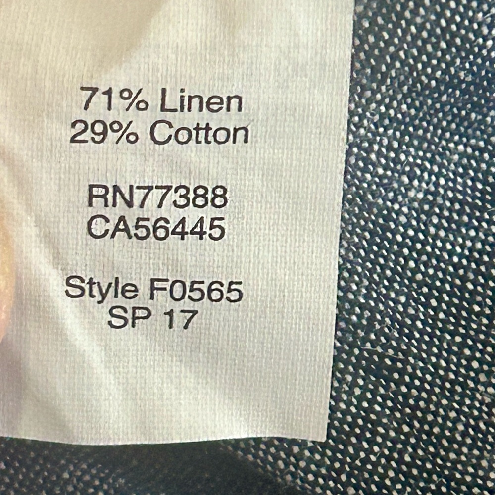 J Crew Driggs Pants Mens 35x32 Linen Blend Chambray Trouser Chino Blue Preppy - Picture 5 of 8